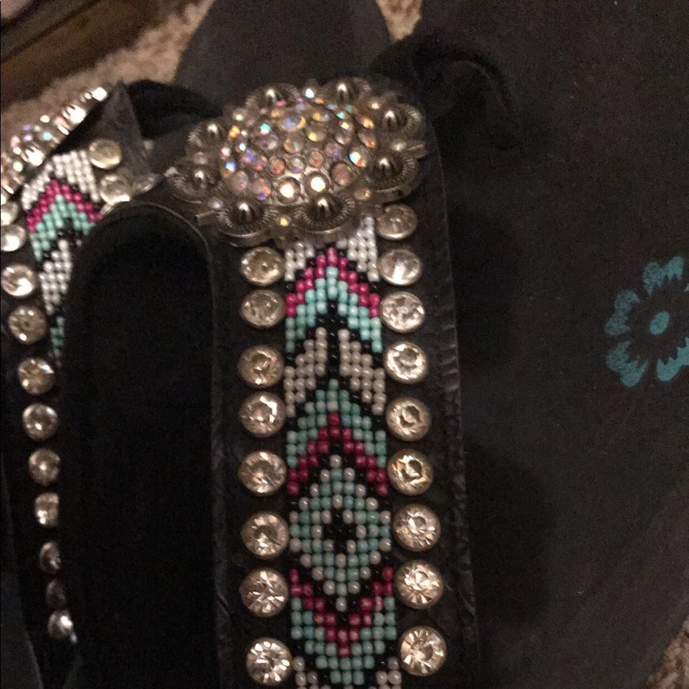 Justin flip flops size 10